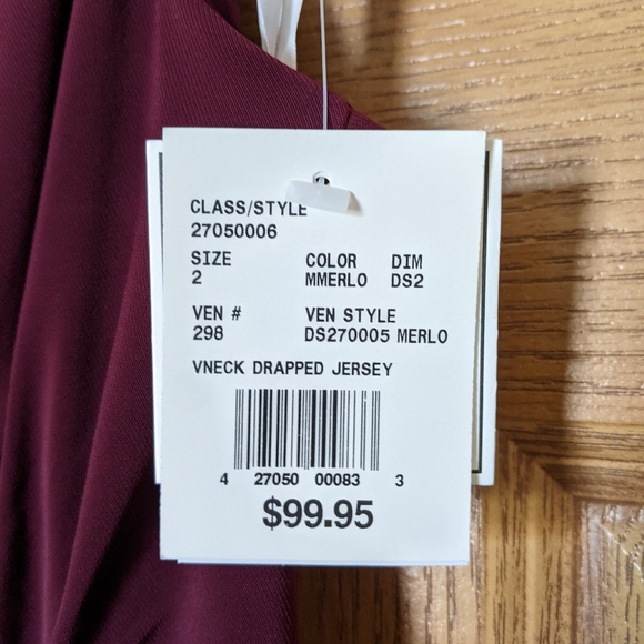 David's Bridal Vneck Drapped Jersey Dress - Picture 4 of 4